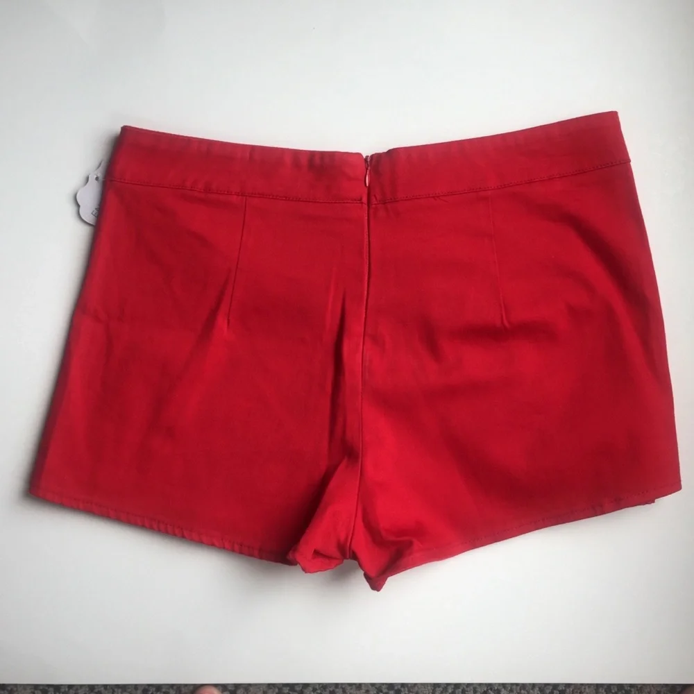 High Waist Bright Red Fun Skort / Shorts Sz M NWT